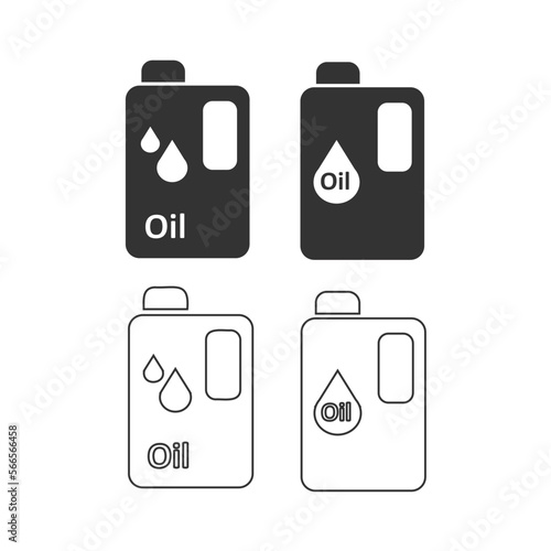 Engine oil icon. Canister oil set line and background vector ilustration.
