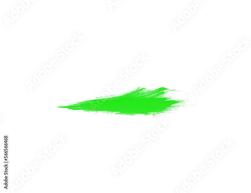 Abstract green brush for draw. Beautiful isolated smear brushes on white backdrop