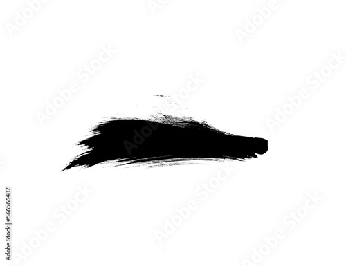 Beautiful black watercolor smear brush for art design isolated on white backdrop. Watercolor brushes background