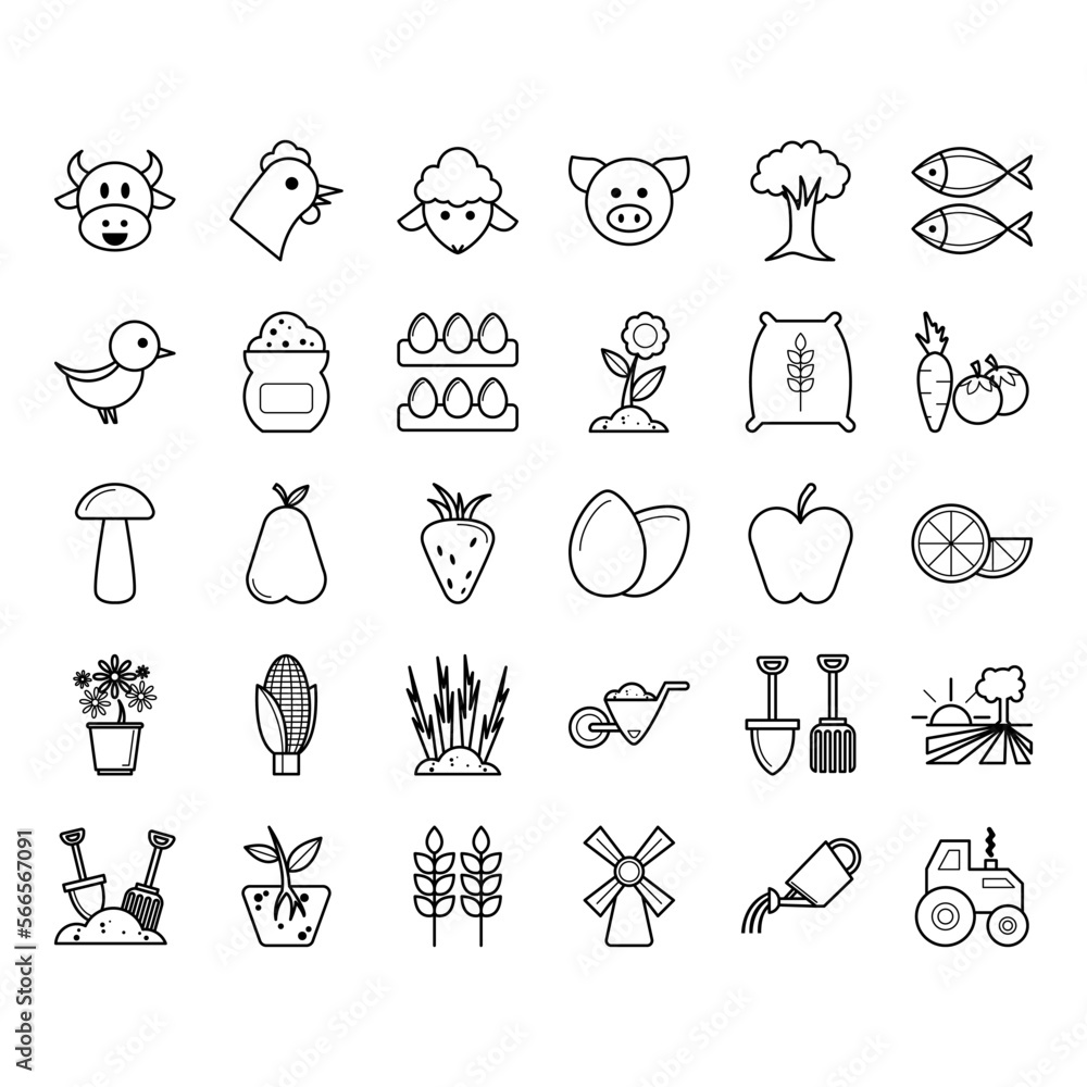 agriculture icon set agriculture icon set