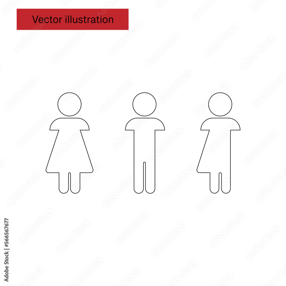 Web Vector toilet icons. Man, female, indeterminate gender. Restroom. Web Vector toilet icons. Man, female, indeterminate gender. Restroom.