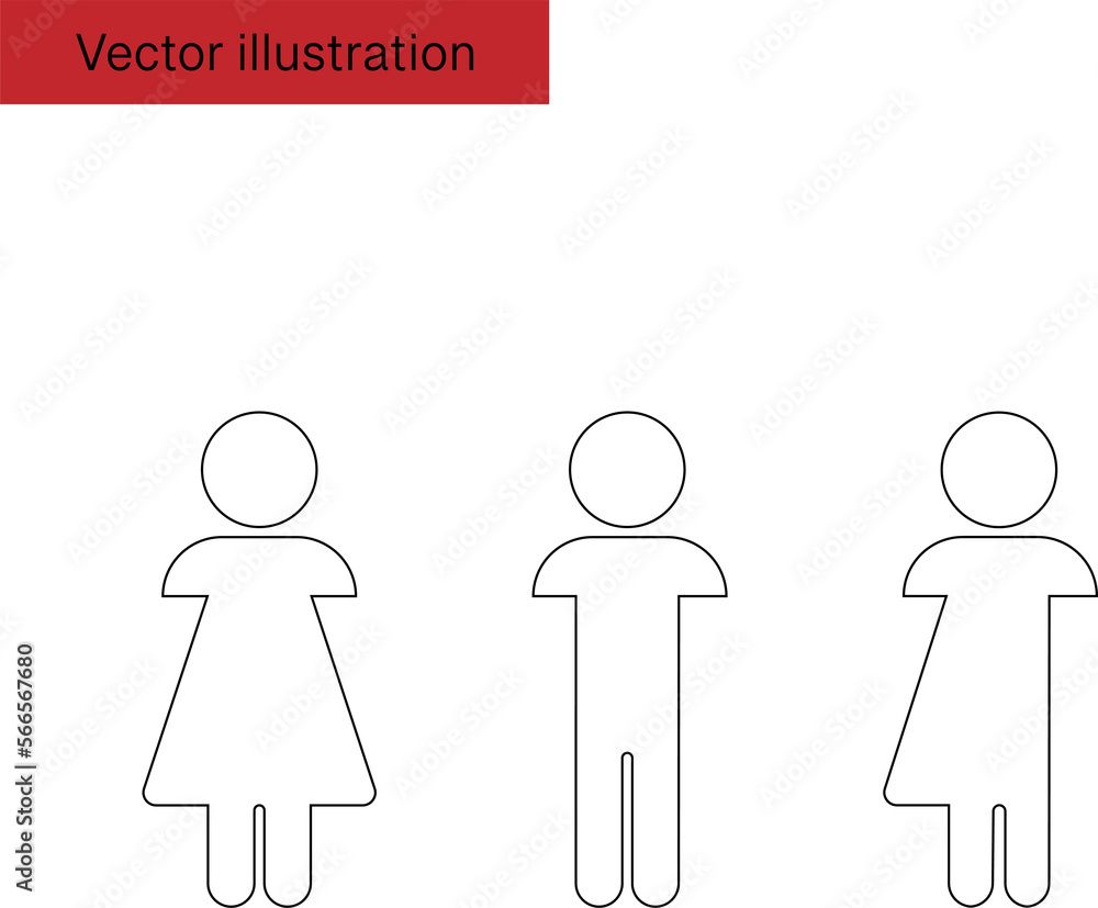 Web Vector toilet icons. Man, female, indeterminate gender. Restroom. Web Vector toilet icons. Man, female, indeterminate gender. Restroom.