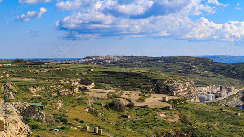 landscape of the south of the Mediterranean island of Gozo. photo