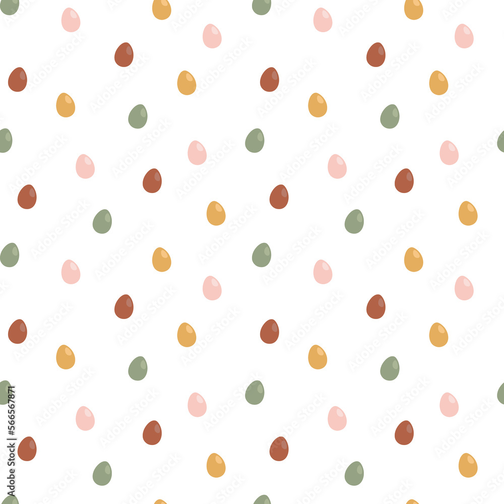 Boho Easter seamless pattern. Spring item. Catholic religion holiday background with colorful eggs. Vector stock illustration Boho Easter seamless pattern. Spring item. Catholic religion holiday background with colorful eggs. Vector stock illustration