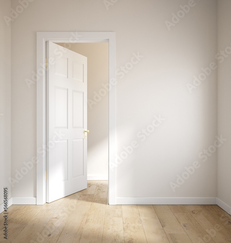 Wall mockup in empty home interior, 3d render