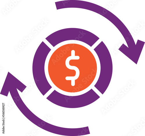 Money flow Vector Icon Design Illustration