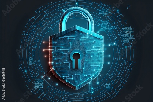 Wallpaper Mural Cyber Fortress: The Power of the Cyber Lock Symbol Torontodigital.ca