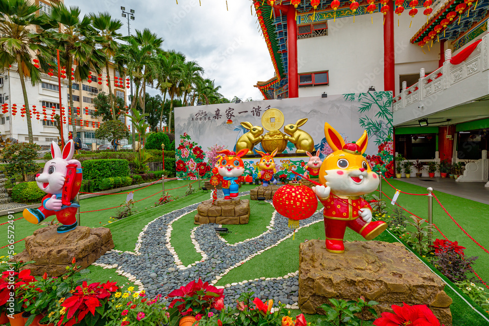 Kuala Lumpur, Malaysia - January 2023: Statues of bunny rabbits ...