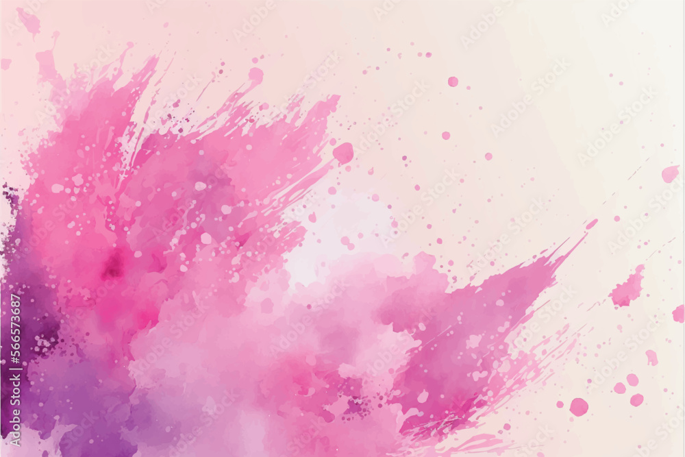 Hand painted pink watercolor background illustration