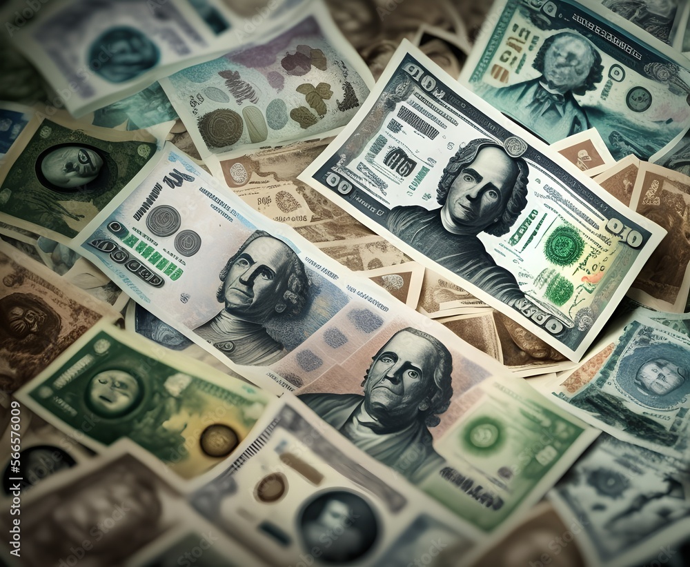 Banknotes, Generative AI Illustration Banknotes, Generative AI Illustration