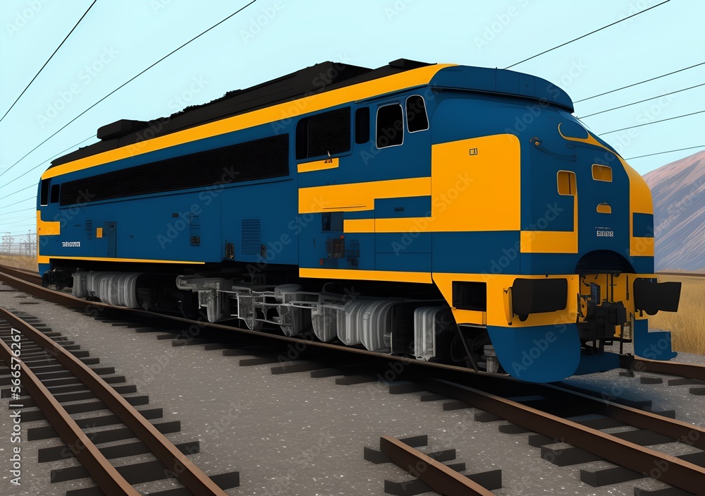 Diesel Locomotive, Generative AI Illustration