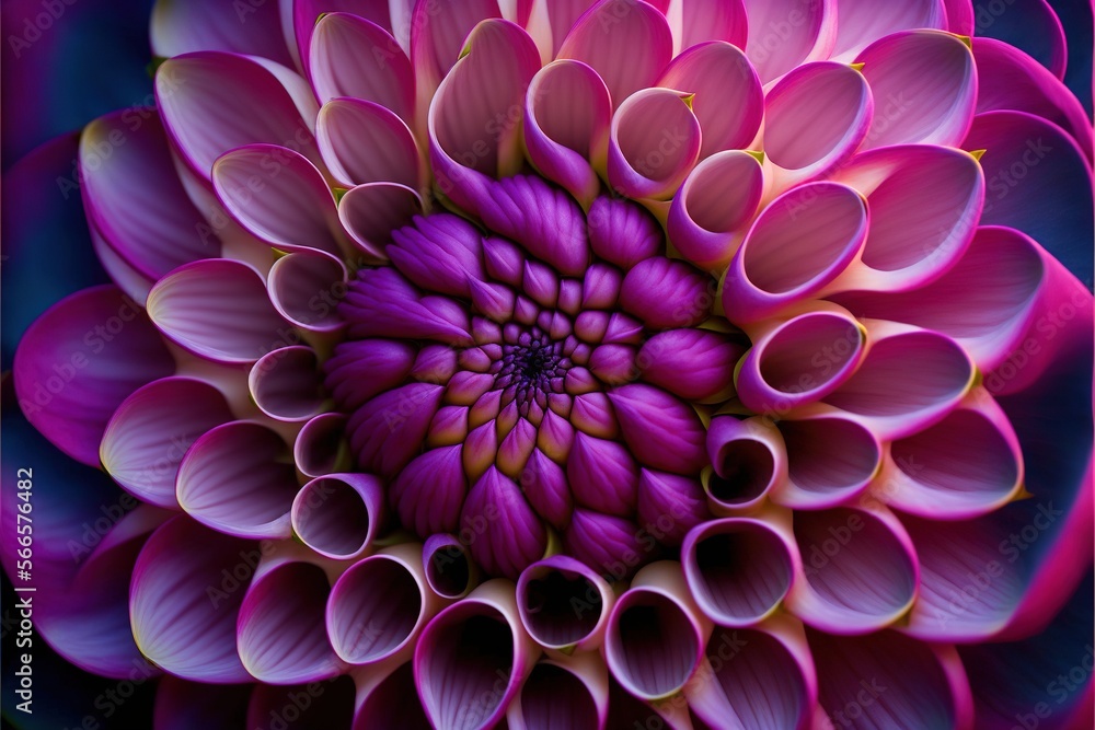  a close up of a purple flower with lots of tubes in it's center and a purple background with a black border around the center.  generative ai