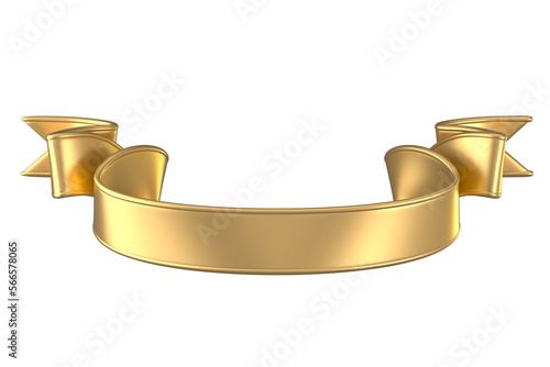 Elegant Gold Ribbon 3D Design Element