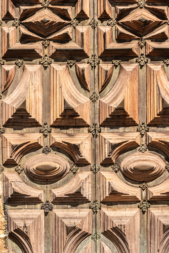 Ancient wooden door. Detail of a wooden background.