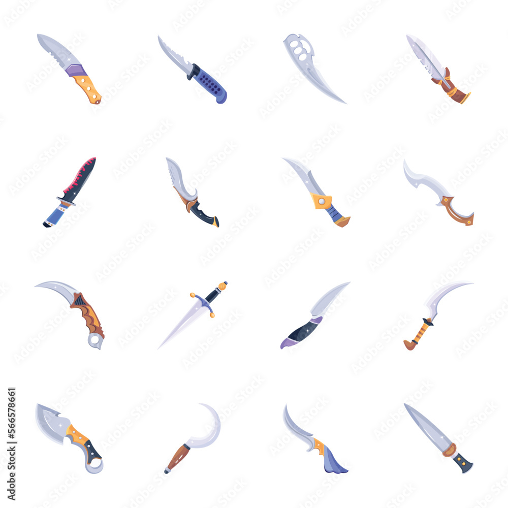 Set of Sharp Blades Flat Vectors
Set of Sharp Blades Flat Vectors