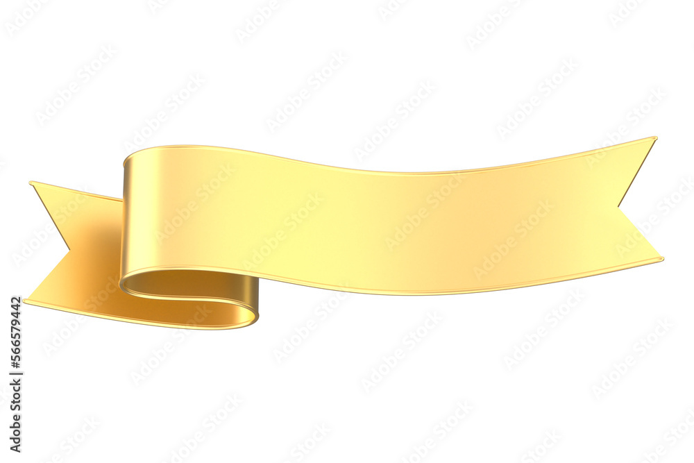 Elegant Gold Ribbon 3D Design Element Elegant Gold Ribbon 3D Design Element