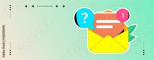 Virtual characters social communication concept business flat vector hand drawn illustration
