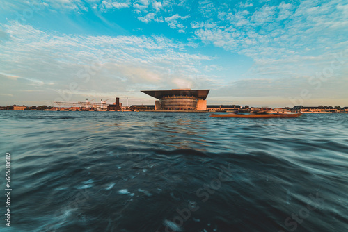 Photography water canal with Copenhagen Opera House in background