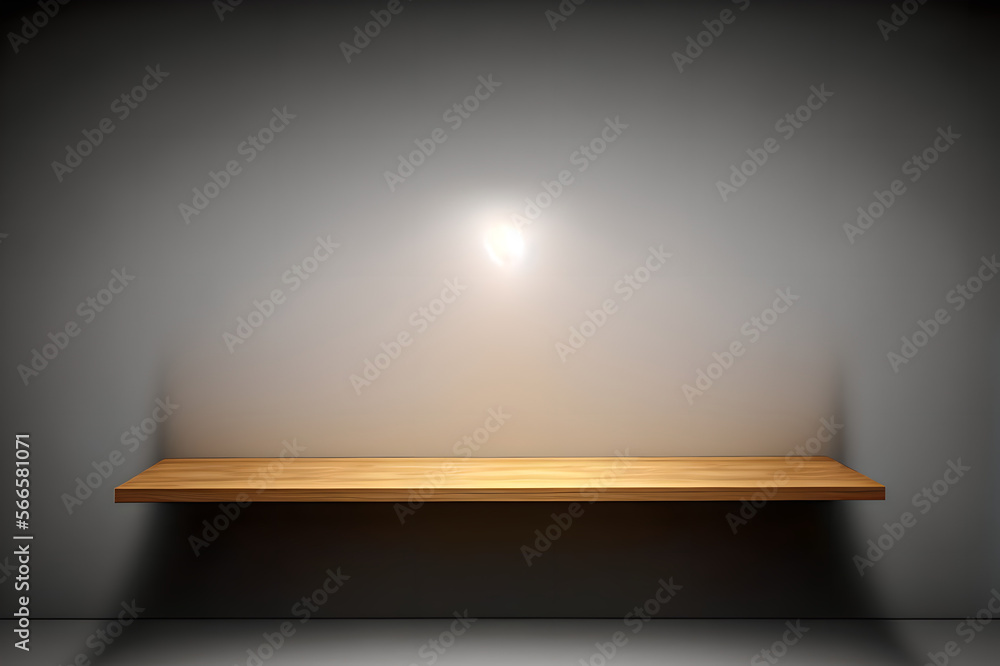 Single, Empty Shelf on Grey Wall Single, Empty Shelf on Grey Wall
