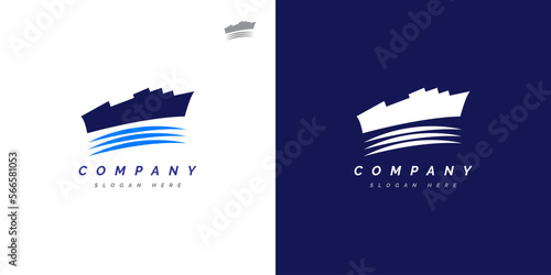 Cargo Ship Vector Illustration can be used for Delivery or Shipping Company Logo