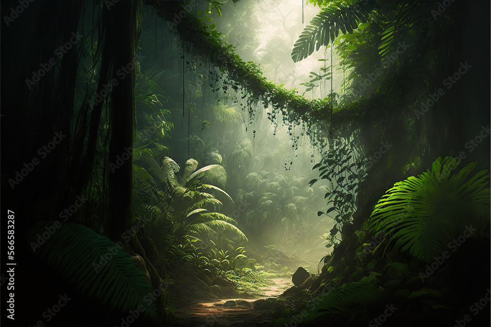 Deep tropical jungles wallpaper