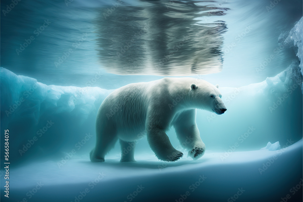 Polar bear in its natural ice habitat Polar bear in its natural ice habitat