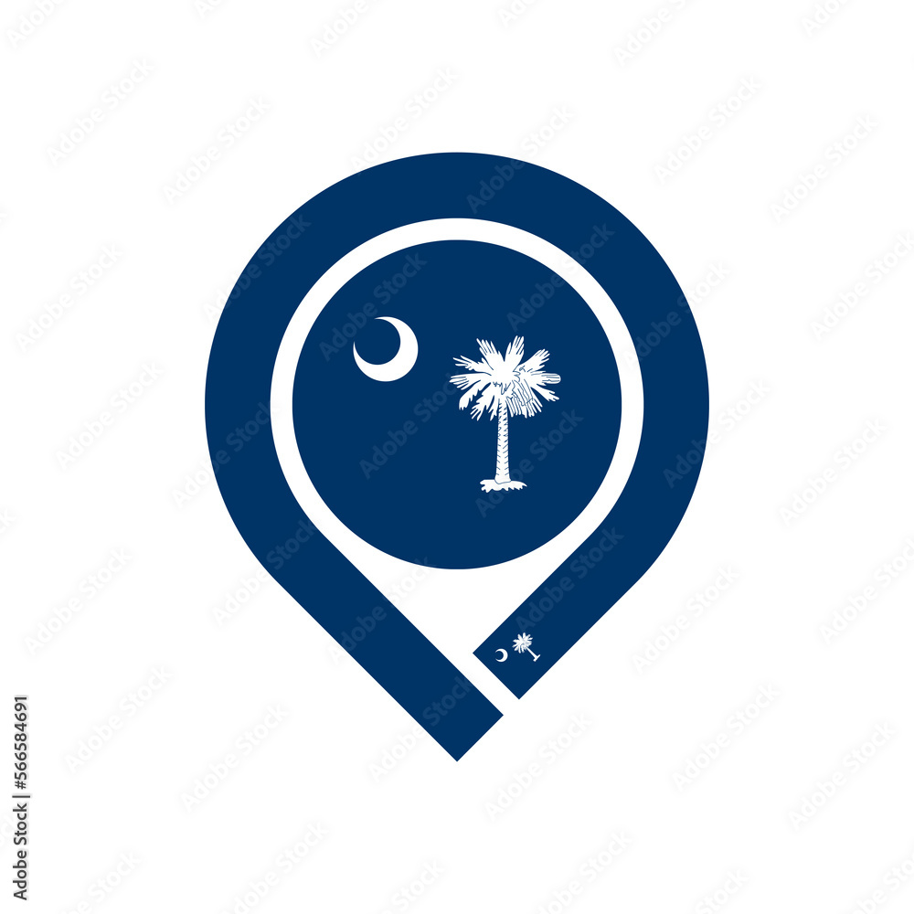south carolina flag map pin icon. vector illustration isolated on white background south carolina flag map pin icon. vector illustration isolated on white background