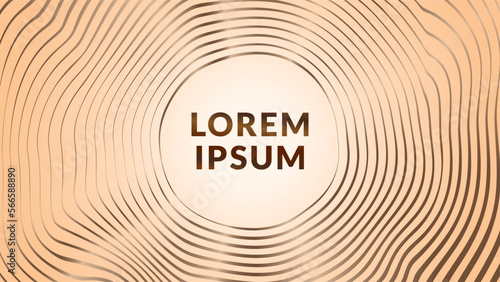 Wavy gold circle line pattern. Abstract background design template