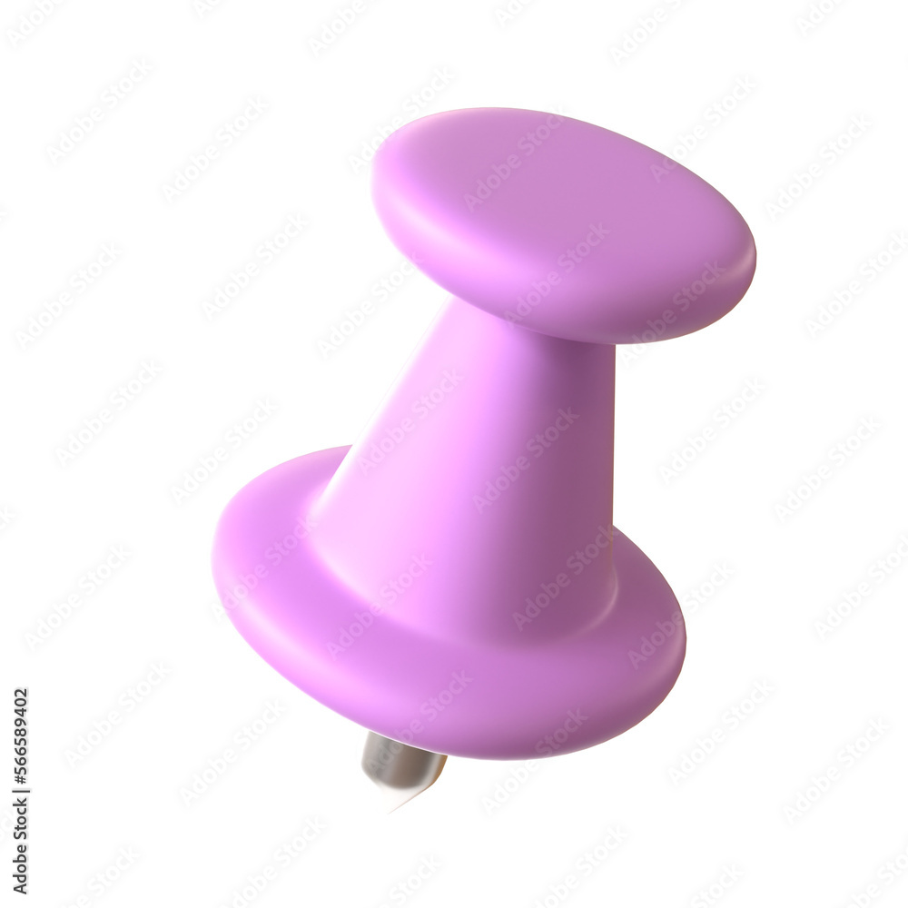 push pin cute purple for reminder 3d rendering push pin cute purple for reminder 3d rendering
