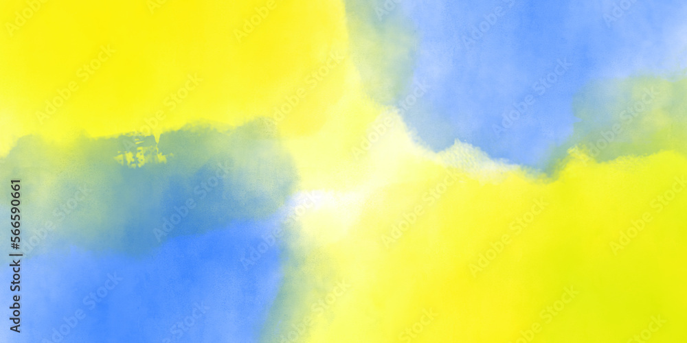 Watercolor yellow, blue white Watercolor background. Abstract colors concept