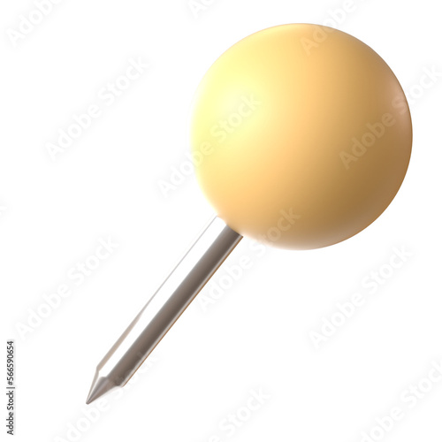 push pin sewing needles 3d render yellow color © Annas