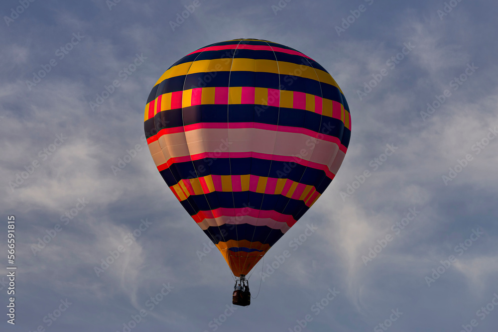 Morning Sunrise Launch Of a Hot Air Balloon During a Balloon Festival on Sunny Summer Day Morning Sunrise Launch Of a Hot Air Balloon During a Balloon Festival on Sunny Summer Day