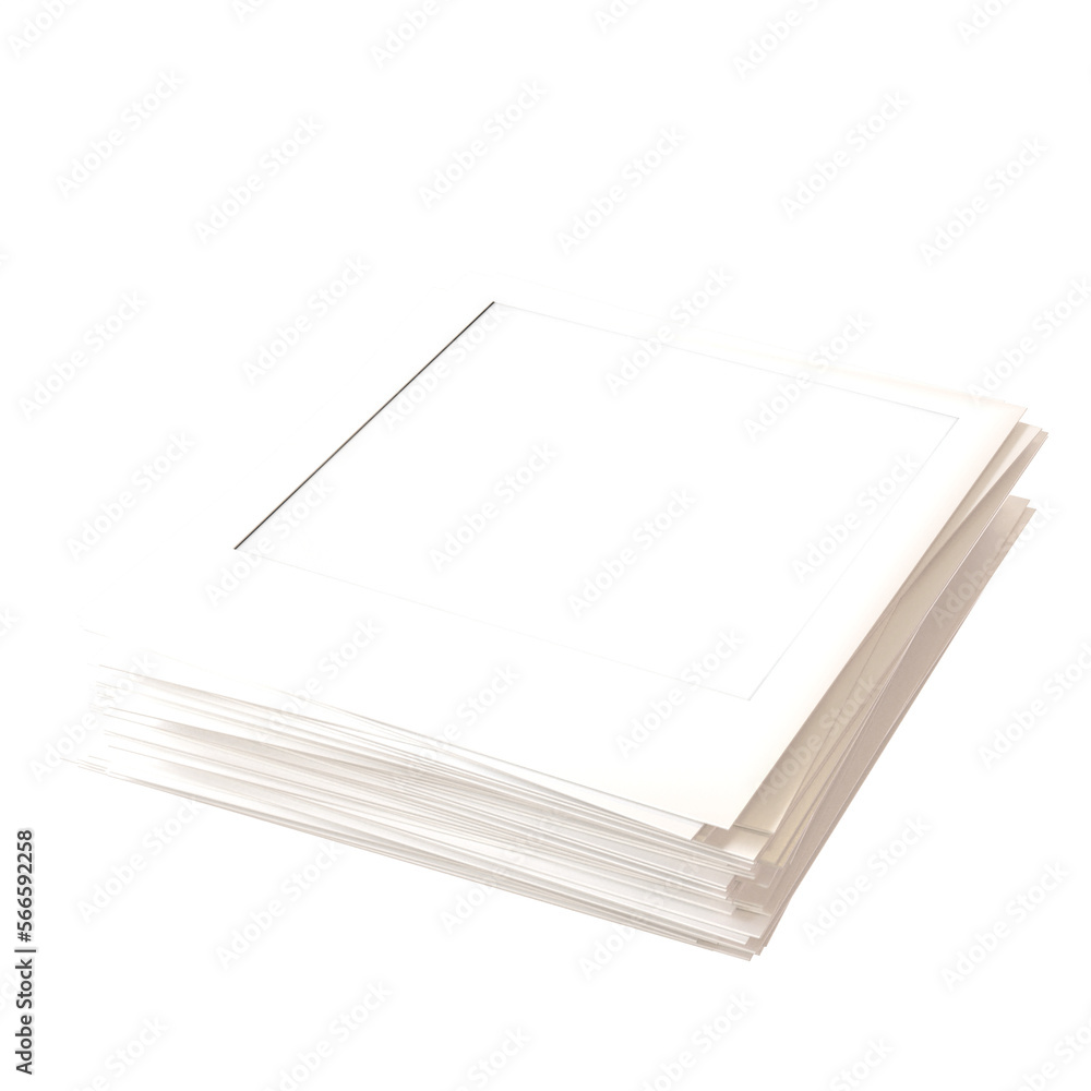 pile of polaroid photo frame side view 3d render realistic pile of polaroid photo frame side view 3d render realistic