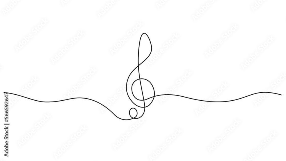 animated continuous single line drawing of treble clef, abstract sheet music line art animation animated continuous single line drawing of treble clef, abstract sheet music line art animation