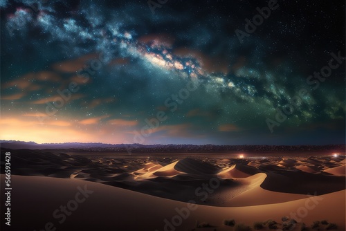 Milky way over sand dunes