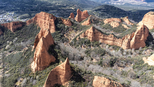 Paisaje de piedra caliza, antiguas minas de oro, Las Médulas en el Cierzo, Castilla- León, Patrimonio de la Humanidad por la Unesco photo