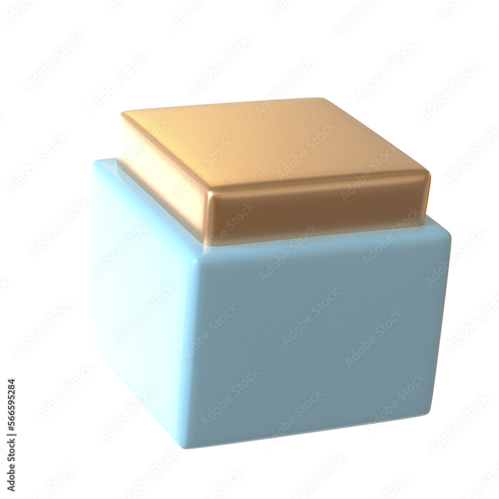 Fototapeta premium cute abstract geometric shape 3d with gold