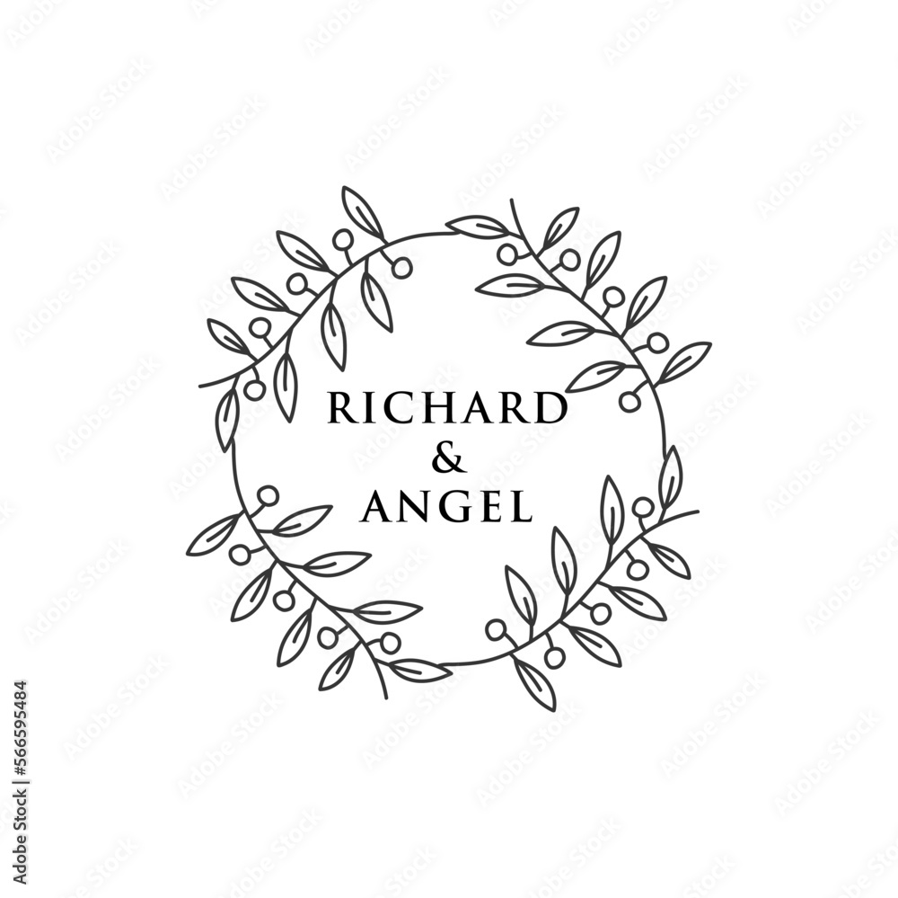 Vector frame in Victorian style. Ornate black element for design. Place for company name, slogan. Ornament floral vignette for business card, wedding invitations, certificate, logo template.