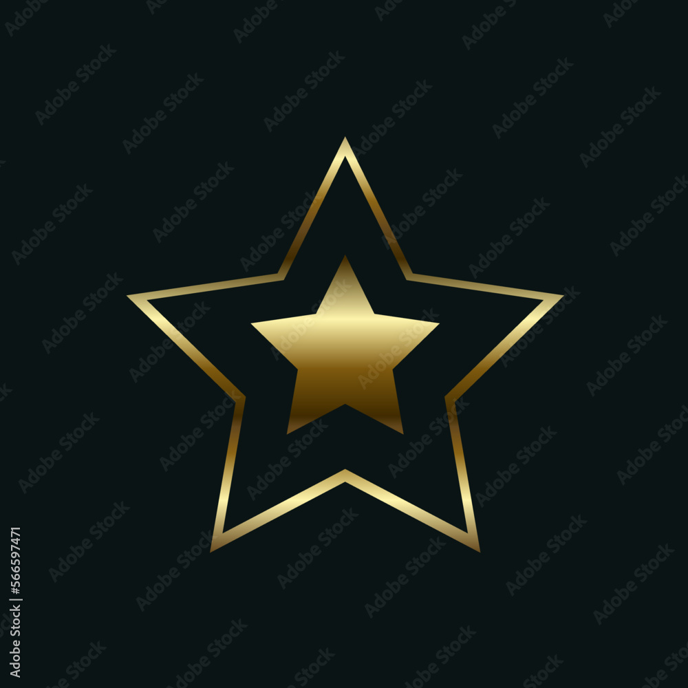 A premium star shape in gold color, golden star vector design on lback BG, used in icon, logo, level, step, and winner prize concept design A premium star shape in gold color, golden star vector design on lback BG, used in icon, logo, level, step, and winner prize concept design