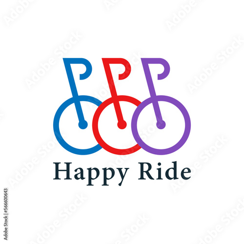 happy ride simple logo vector