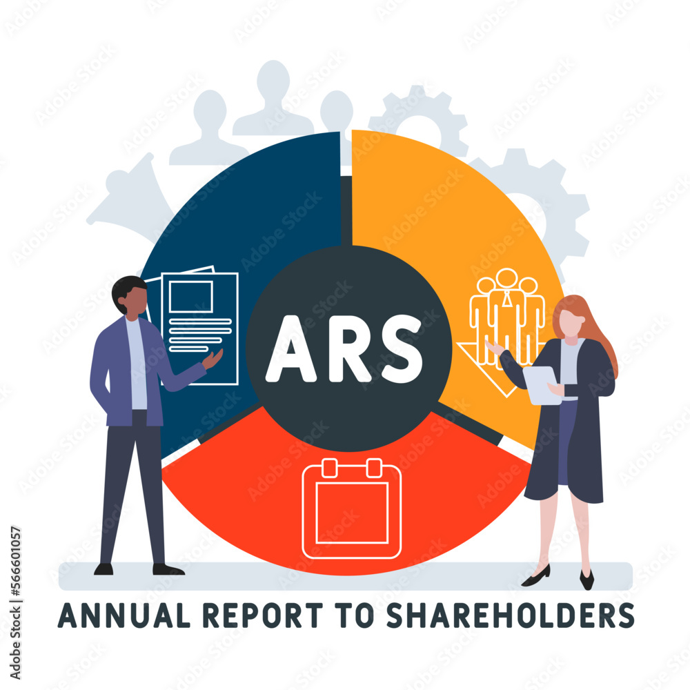 ARS - Annual Report to Shareholders acronym. business concept background. vector illustration concept with keywords and icons. lettering illustration with icons for web banner, flyer ARS - Annual Report to Shareholders acronym. business concept background. vector illustration concept with keywords and icons. lettering illustration with icons for web banner, flyer