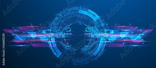 Abstract technology concept. Circuit board, high computer background. Vector illustration with space for content, web - template, business tech presentation.