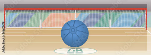 para sports paralympic goalball net and goal posts with court and ball