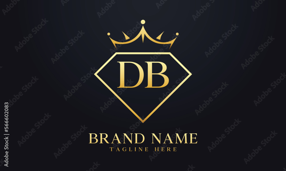 Diamond crown vector. Luxury queen logo for jewelry vector with letters Diamond crown vector. Luxury queen logo for jewelry vector with letters