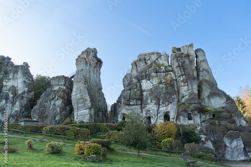 Die Externsteine, Sandstein-Felsformation bei Horn-Bad Meinberg, Teutoburger Wand, Nordrhein-Westfalen
