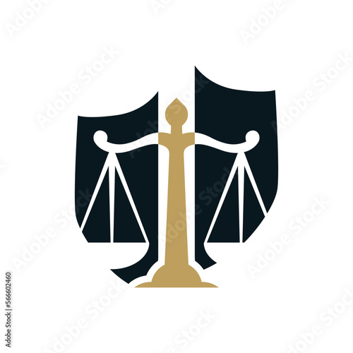 Law service logo design. attorney and judicial lawyer logo icon.
