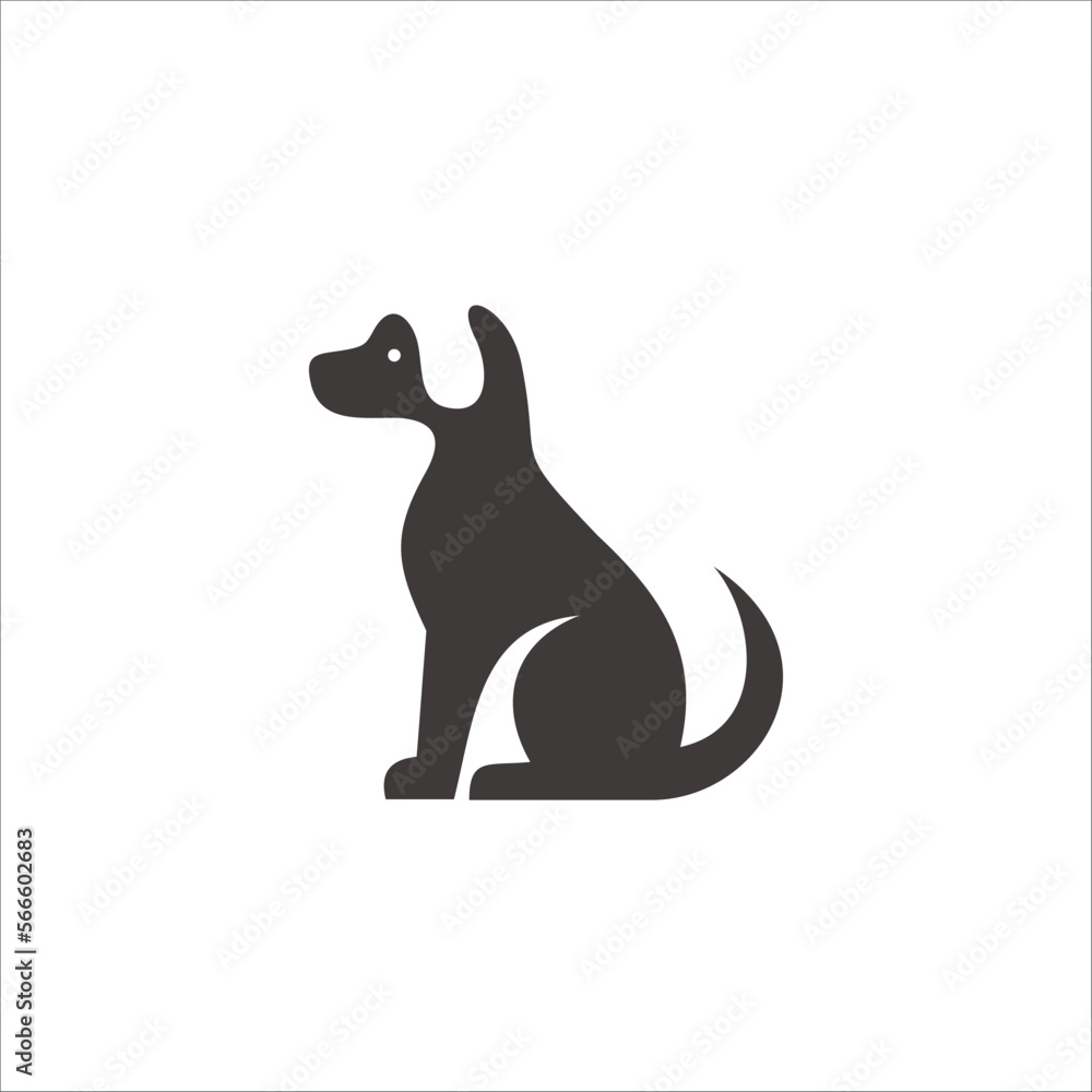 Dog negative space logo vector