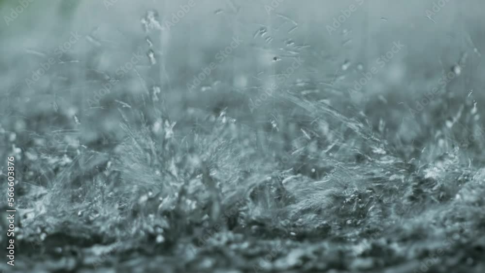 Splashes of rainwater that fall to the ground do not absorb completely and create puddles Splashes of rainwater that fall to the ground do not absorb completely and create puddles