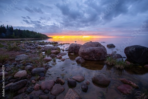Karelian landscape after sunset