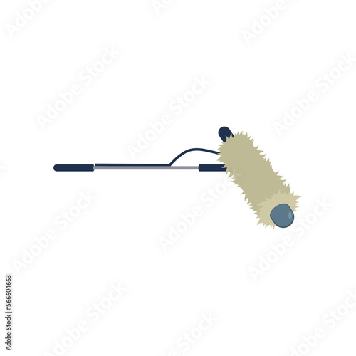Professional microphone for filmmaking vector illustration. Equipment for action film set isolated on white background. Cinematography, filmmaking, professions concept